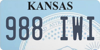 KS license plate 988IWI
