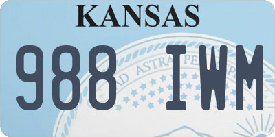 KS license plate 988IWM