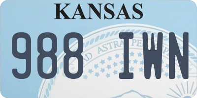 KS license plate 988IWN