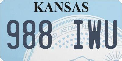 KS license plate 988IWU