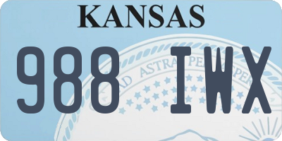 KS license plate 988IWX