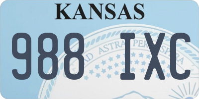 KS license plate 988IXC
