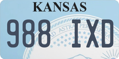 KS license plate 988IXD
