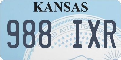 KS license plate 988IXR
