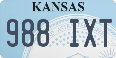 KS license plate 988IXT