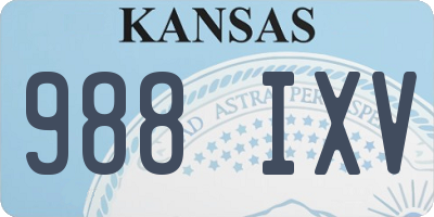KS license plate 988IXV