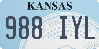 KS license plate 988IYL