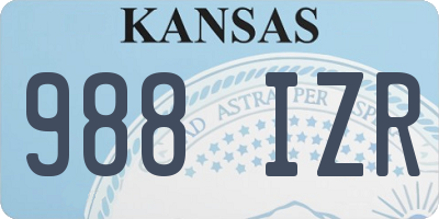 KS license plate 988IZR