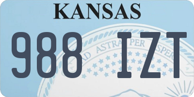 KS license plate 988IZT