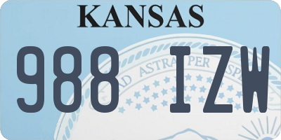 KS license plate 988IZW