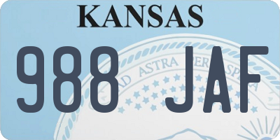 KS license plate 988JAF
