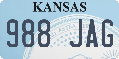 KS license plate 988JAG