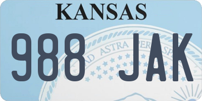 KS license plate 988JAK