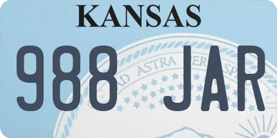 KS license plate 988JAR
