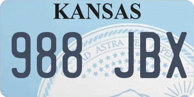 KS license plate 988JBX