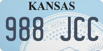 KS license plate 988JCC