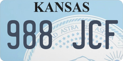KS license plate 988JCF