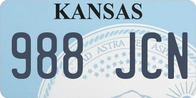 KS license plate 988JCN