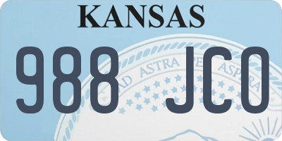 KS license plate 988JCO