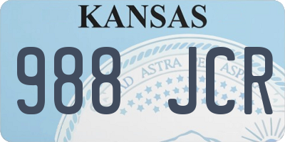 KS license plate 988JCR