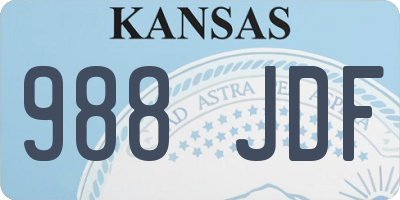 KS license plate 988JDF