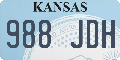 KS license plate 988JDH