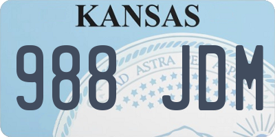 KS license plate 988JDM