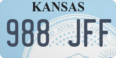 KS license plate 988JFF