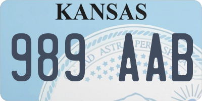 KS license plate 989AAB