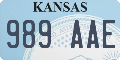 KS license plate 989AAE