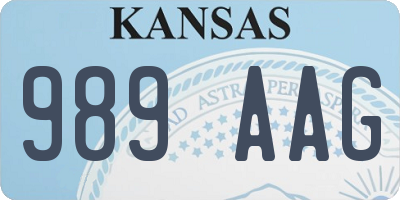 KS license plate 989AAG