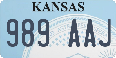 KS license plate 989AAJ