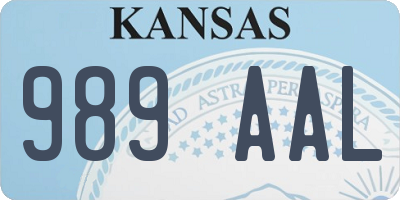 KS license plate 989AAL