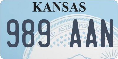 KS license plate 989AAN