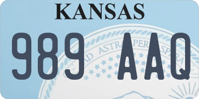 KS license plate 989AAQ