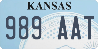 KS license plate 989AAT