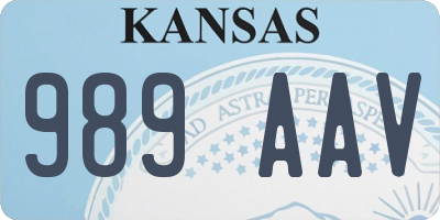 KS license plate 989AAV