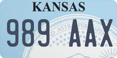 KS license plate 989AAX