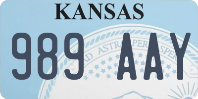 KS license plate 989AAY