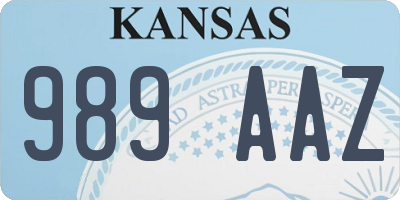 KS license plate 989AAZ