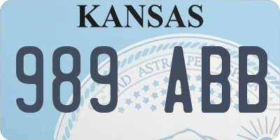 KS license plate 989ABB