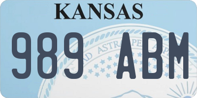 KS license plate 989ABM