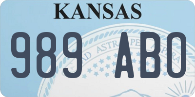 KS license plate 989ABO