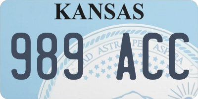KS license plate 989ACC