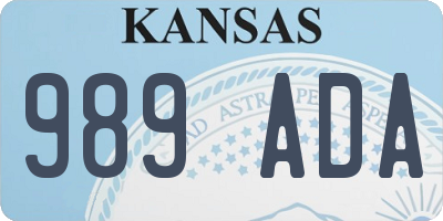 KS license plate 989ADA