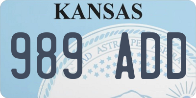 KS license plate 989ADD