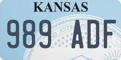 KS license plate 989ADF