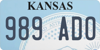 KS license plate 989ADO