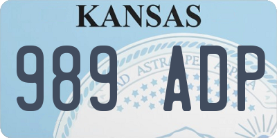 KS license plate 989ADP