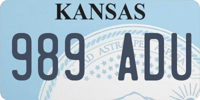KS license plate 989ADU